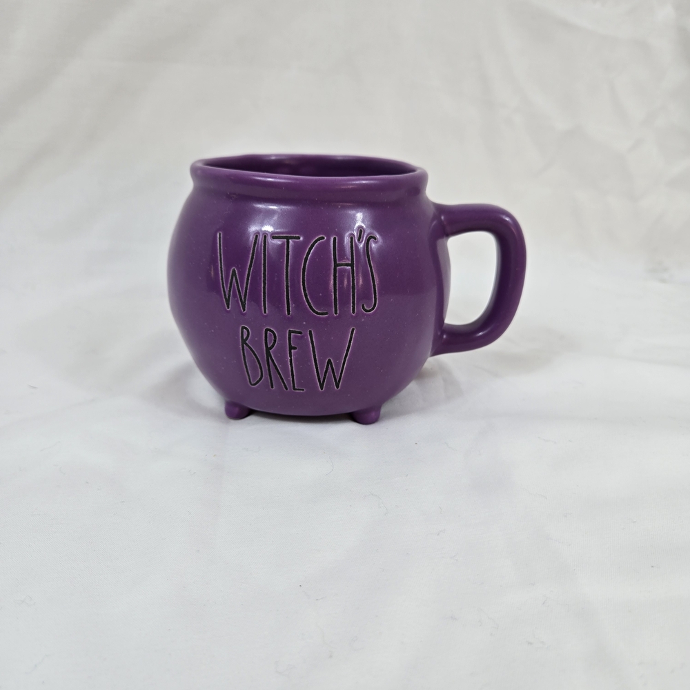 Rae Dunn Artisan Collection Purple Witch's Brew Recipe Double Sided Cauldron Mug